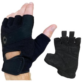 RHYNO Training Gloves, Muscle Training, Pull Up Gloves, Leather, Men's, Women's, Unisex (M)