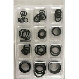 O Rings Set Rubber Assorted Size Kit Plumbing Air Gas Tap Sink Pressure Washer Kitchen Mixer Seals Thread DIY (Pack of 50) Black