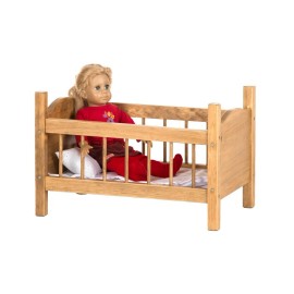 "Handmade" 18" Toy Baby Doll Crib Bed Handmade Bedding Heirloom Wood  Furniture HARVEST
