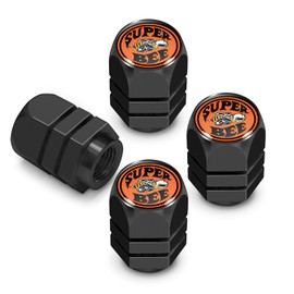 iPick Image for Dodge Super-Bee Logo in Black on Black Hexagon Shape Aluminum Tire Valve Stem Caps