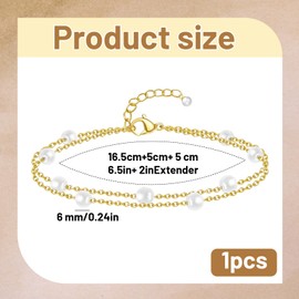 Pearl Bracelet,Bracelet,Stack Pearl Bracelets for Women,Cute Summer Bracelets Summer Beach Accessories Costume Jewelry,Pearl Jewellery as Wedding Birthday Gifts for Her Girl