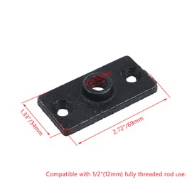 Pastlla 10 Pcs Ceiling Flange Hanger Plate, Iron Threaded Rod Plumbing Plate Connector, for Building Ceilings, Pipe Connective Projects, Plumbing and Industrial Decor(1/2")