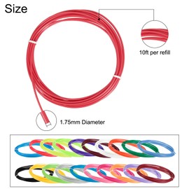 uxcell 3D Pen Filament Refills, 20 Colors 3D Pen PLA Filament 1.75mm, 10 Feet Each Color, 200 Feet in Total, PLA Filament 3D Pen Refills for 3D Drawing Pen