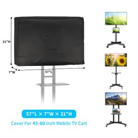 Andacar Mobile TV Stand Cover for 45-60 Inch Mobile TV Cart, Waterproof Outdoor TV Cover Dustproof TV Screen Cover Only (For 45-60 Inch Mobile TV Cart, Cover Only)