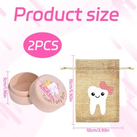 Eophmi Tooth Fairy Box, 3d Carved Tooth Fairy Bag, Tooth Fairy Gift, Tooth Box Keepsake for Tooth Loss Baby to Store Dropped Teeth(Storage Box+Storage Bag)