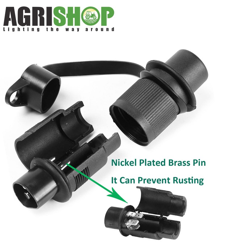 AGRISHOP 2 x Trailer Plug 3-Pin and 1x Trailer Socket