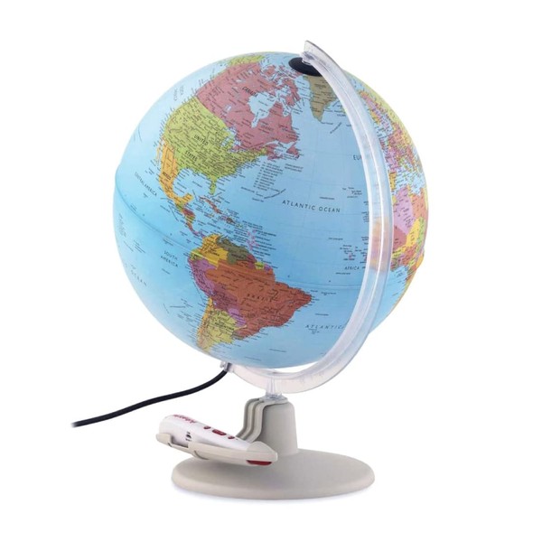 Waypoint Geographic Parlamondo Interactive Talking Globe, 12" Diameter Illuminated Globe, Smart World Globe with Games, Rechargeable Talking Pen, USB Cord and Power Plug Included,Blue