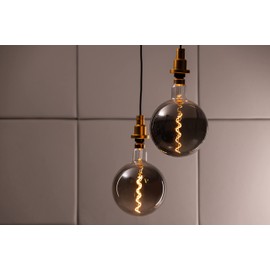 OSRAM Vintage 1906 LED Lamp with Smoke Tint, 4.8 W, 150 lm, Ball Shape with 200 mm Diameter & E27 Base, Warm White Light Colour, Spiral Filament, Dimmable, Up to 15,000 Hours Service Life