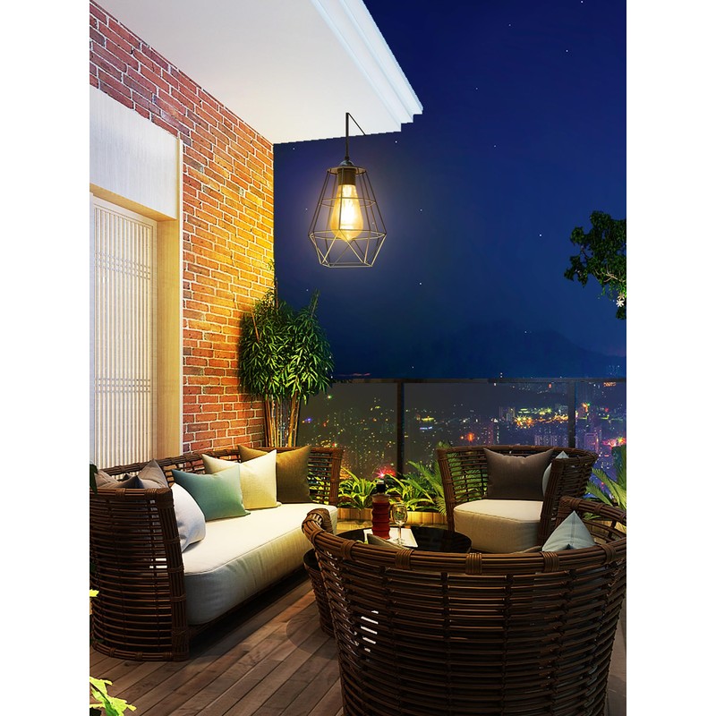 intelamp Solar Pendant Lights Indoor Outdoor, 4000mAh Gazebo Shed Chandeliers