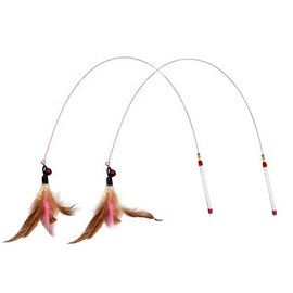 Cat Toy Cat Feather Toy, Stick with Natural Bird Feathers & Bell