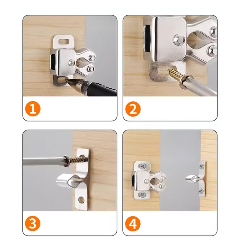 6 Pack Cabinet Latch - Double Roller Catch Hardware for