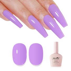 Imtiti Purple Gel Nail Polish, Lilac Purple Gel Polish High Gloss Soak Off UV LED Spring Summer Art Manicure Salon DIY Design 10ML