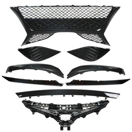 RainMan S Front Grille Lower Molding Fog Cover 9PCS Kits Replacement for Camry SE 2018-2020