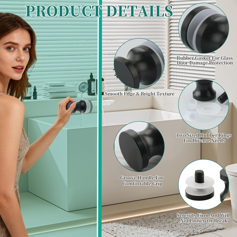 Alise Shower Glass Door Handle,Sliding Shower Doors Knob,One Sided Pull