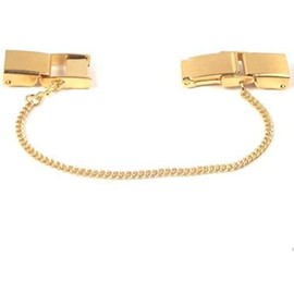 FindingKing Ladies Watch Band Clasp +Safety Chain Yellow Buckle