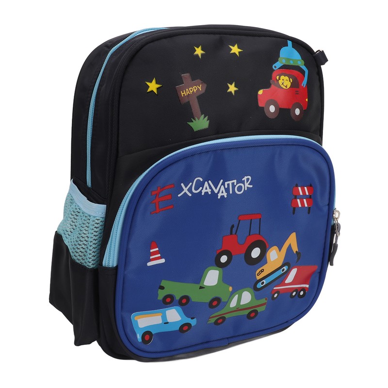 Kids Backpack Adjustable Shoulder Strap Lightweight Cartoon Car Children School