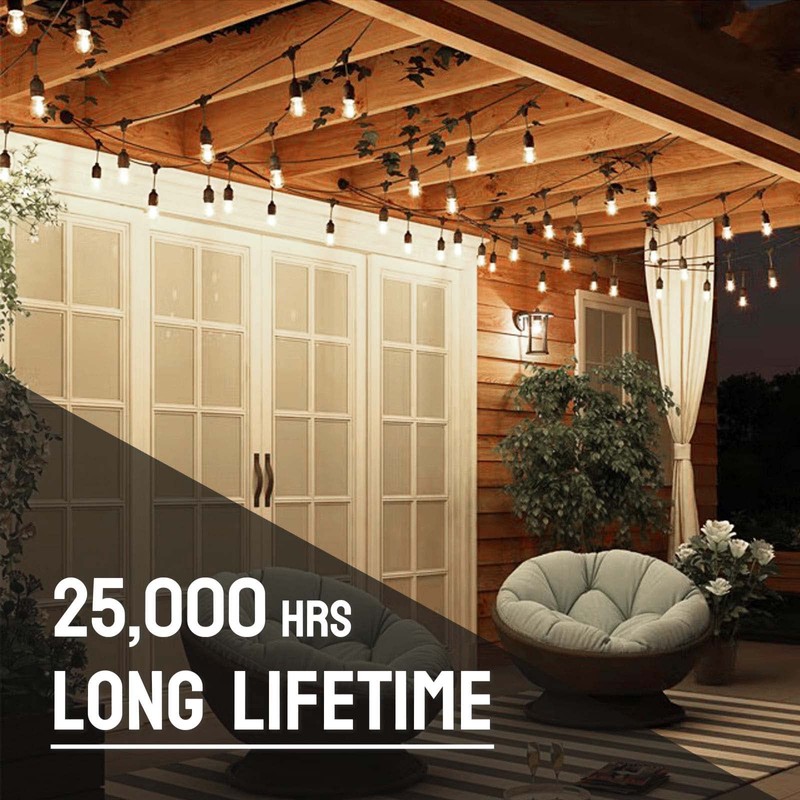 Visther 24-Pack String Light Bulbs, S14 Outdoor Waterproof Replacement Bulb,