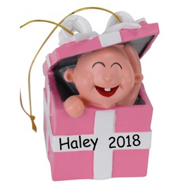 Tree Buddees Babys First Ornament - Personalizable (Pink)