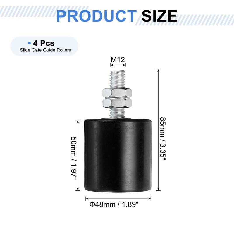 sourcing map 4Pcs Slide Gate Guide Roller, 2" Nylon Rollers