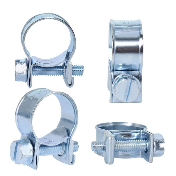 CENPEK 30 Pieces 3 Sizes Mini Hose Clamps, Adjustable Pipe