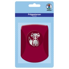 Ursus 19670096 - Prägestanzer, Fuchs, rosa, ausgestanztes Motiv ca. 32 mm, aus Kunststoff mit Metallstanze, geeignet für Grammaturen von 180 240 g /qm, ideal für Motiv Konfetti
