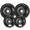 HYGINIC 4 Pack Black Drip Pans, Compatible with Whirpool Kenmore