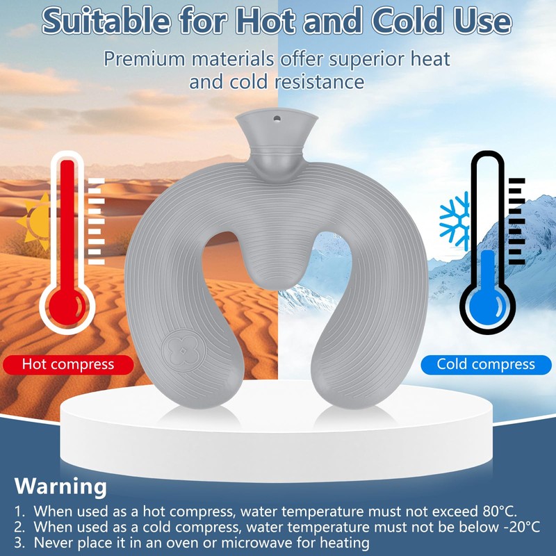 SelfTek Neck and Shoulder Hot Water Bottle for Adults 1.2L