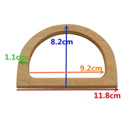 Model Worker 4PCS D-Shaped Wood Handles Replacement for Handmade Bag Handbags Purse Handles (Burlywood)