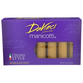 DaVinci Signature, Cannelloni-Manicotti Pasta, 8 Ounce Resealable Bags (Pack of 12)