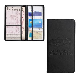 Ziciner - Soporte para registro y seguro de automóvil, organizador de guantera para documentos de tarjetas automáticas con cierre magnético, accesorios universales para interiores de vehículos para