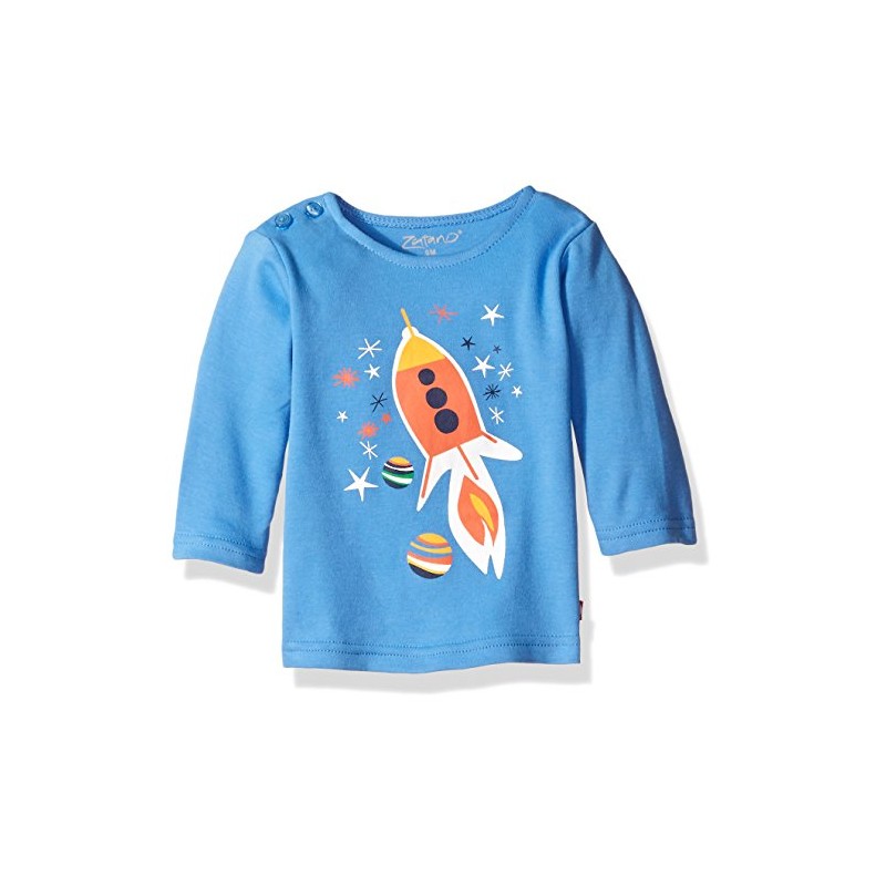 Zutano Baby Long Sleeve Tshirt, Blast Off, 6 Months