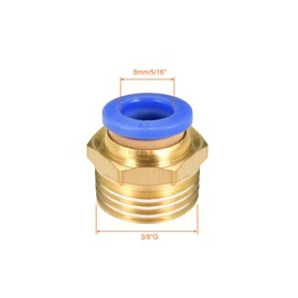 sourcing map Straight Pneumatic Push to Quick Connect Fittings G3/8 Male x 8mm Tube OD 2pcs