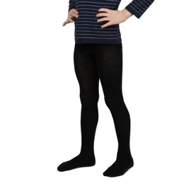 LORES Kids Tights for Boys Warm Soft Comfortable Opaque Toddler Casual Tights with School Foot One Pair Paolo, nero