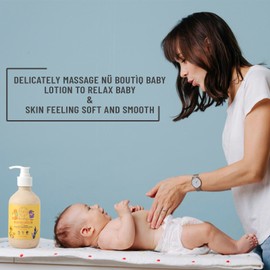 Nü Boutìq Organic Vegan Baby Lotion, Moisturizing and calming kids body lotion with Calendula & Lavender, newborns All Skin Types, New Biodegradable bottle(300g), 10.60 Fl Oz (Pack of 1)