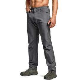 CQR Men's Quick Dry Tactical Pants, Water Resistant Outdoor Pants, Lightweight Stretch Cargo Work Hiking Pants, Rocky Z Jet Grey, 32W x 34L