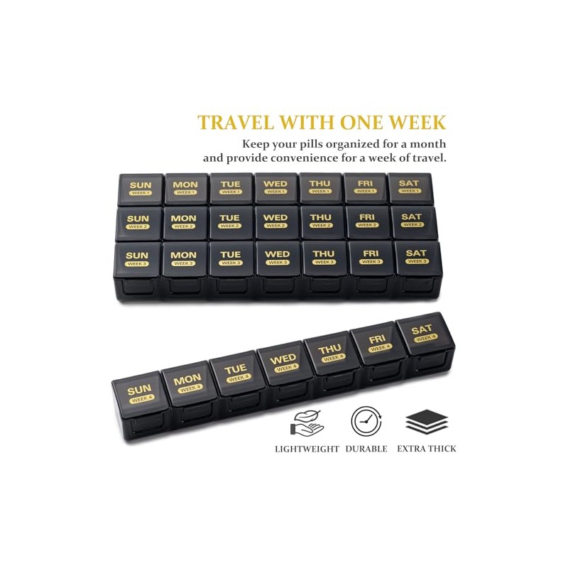 Monthly Pill Organizer, 28 Day Pill Box 1 Time a
