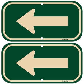 2 Pack Left Arrow Signs 12 x 6 Inches Arrow Signs Metal Reflective Sturdy Rust Aluminum Waterproof Easy to Install Indoor Outdoor Use