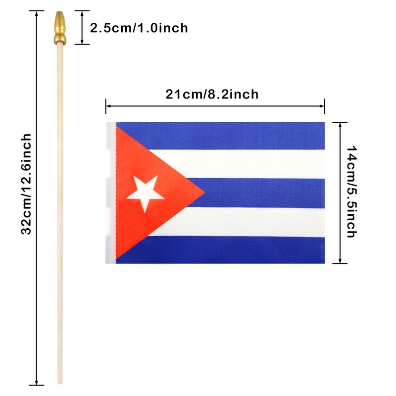 Newperlite Cuba Stick Flag Cuban Small Mini Hand Held Flags