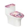 Darisoco Peach Blossom Toilet Lid Seat Cover Set with Elastic