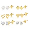 Juego de aretes para múltiples piercings chapados en oro de