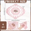 BENECREAT Pack of 6 Pink Retro Lace Placemats, 26.6 x