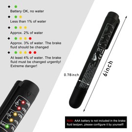 Gasedin Brake Fluid Liquid Tester Pen, DOT 3 DOT 4 DOT 5.1 Brake Diagnostic Testing Pen Tool, Brake Fluid Liquid Oil Analyzer with 5 LED Indicators, Universal Car Accessories