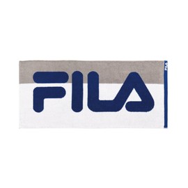 FILA Big Logo Face Towel, Ag Fresh, Antibacterial, Odor Resistant, Clean, 100% Cotton, Fluffy, Navy, 49-0112080, Approx. 13.4 x 29.5 inches (34 x 75 cm)
