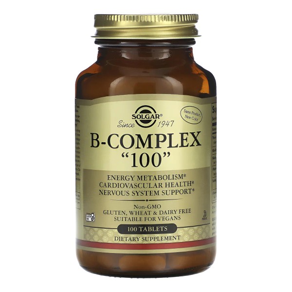 Solgar B-complex 100 Tabletas Vegano Sin Gluten