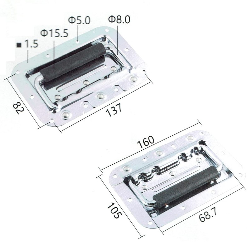 ingdaum® Crate Drop Handle (Pack of 2) Crate Handle, Folding