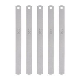 sourcing map 5pcs Mn Steel Feeler Gauge 0.3mm Thickness 150mm Length Metric Filler Thickness Gage Gap Measuring Tool Single Blade
