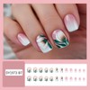 24 Pcs Pink Gradient Press on Nails Short Square WLGDLH
