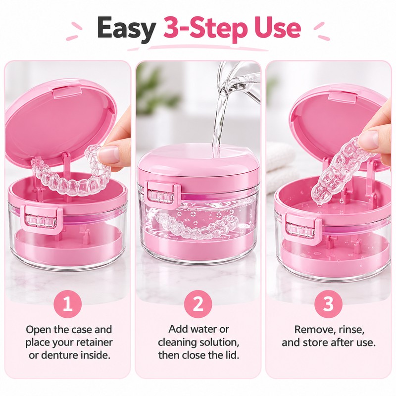 2-in-1 Retainer & Denture Case for Daily Storage – Multi-Layer