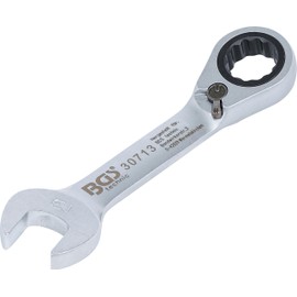 BGS 30713 Ratchet ring wrench, short, 13 mm