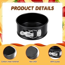 Sunnyray Juego de 8 Mini Moldes Desmontables 4 Pulgadas Moldes para Pasteles Redondos Pequeños a Prueba de Fugas Mini Moldes Antiadherentes con Fondo Extraíble para Tarta de Queso Pizzas Quiches